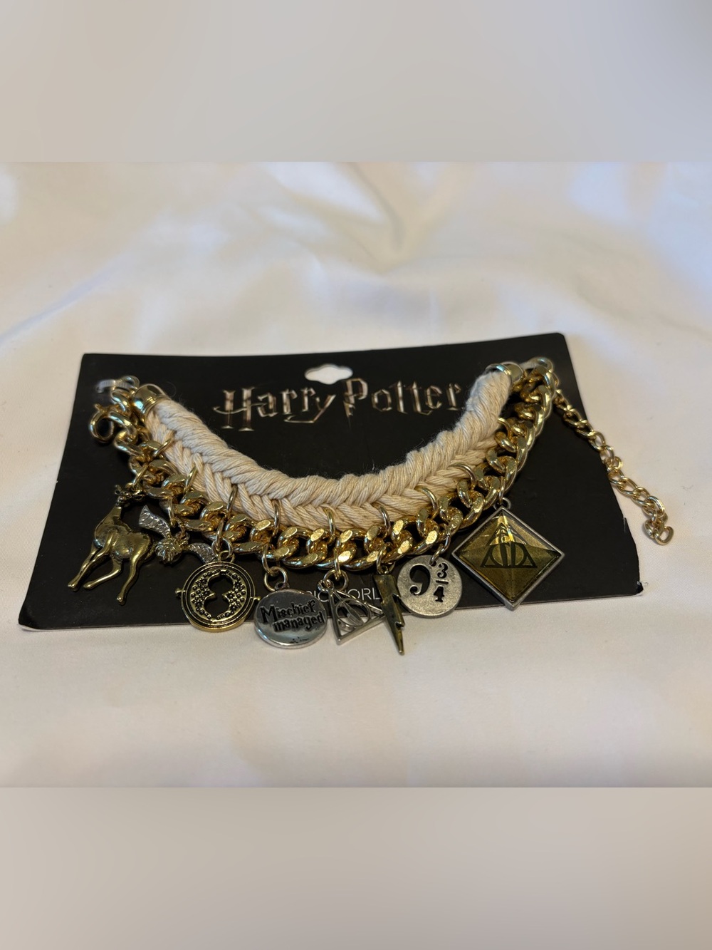 Harry Potter Gold & Cream Charm Bracelet